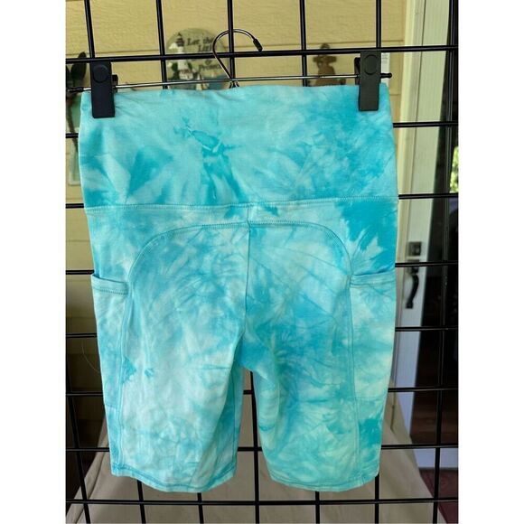 Women’s Marika Turquoise‎ Tie Dyed High Waist Biker Yoga Shorts sz small - Picture 4 of 9